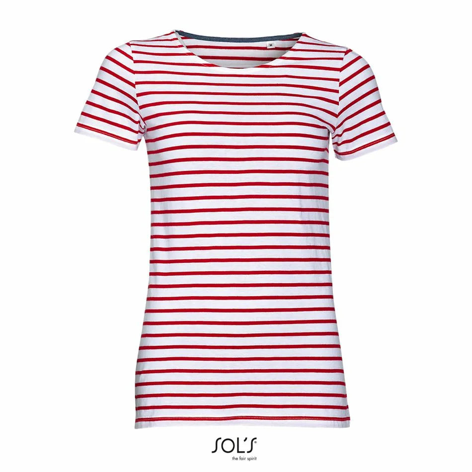 Sol's 01399 - MILES WOMEN Tee Shirt Femme Col Rond Rayé