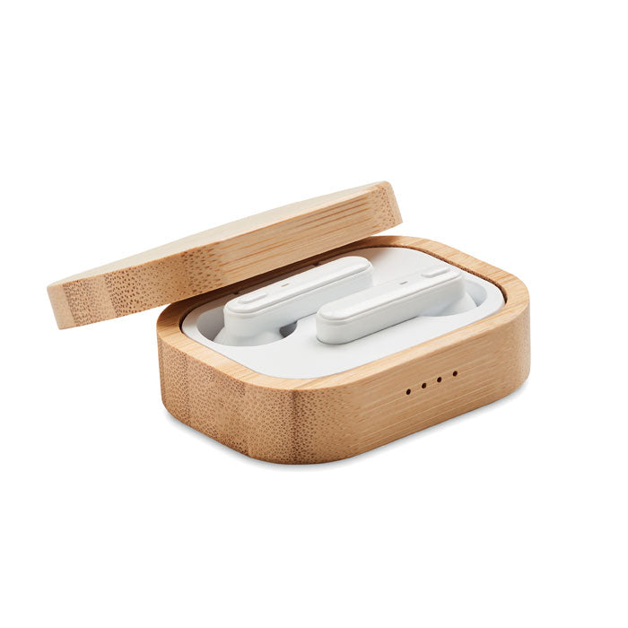 JAZZ BAMBOO TWS earbuds in bamboo case