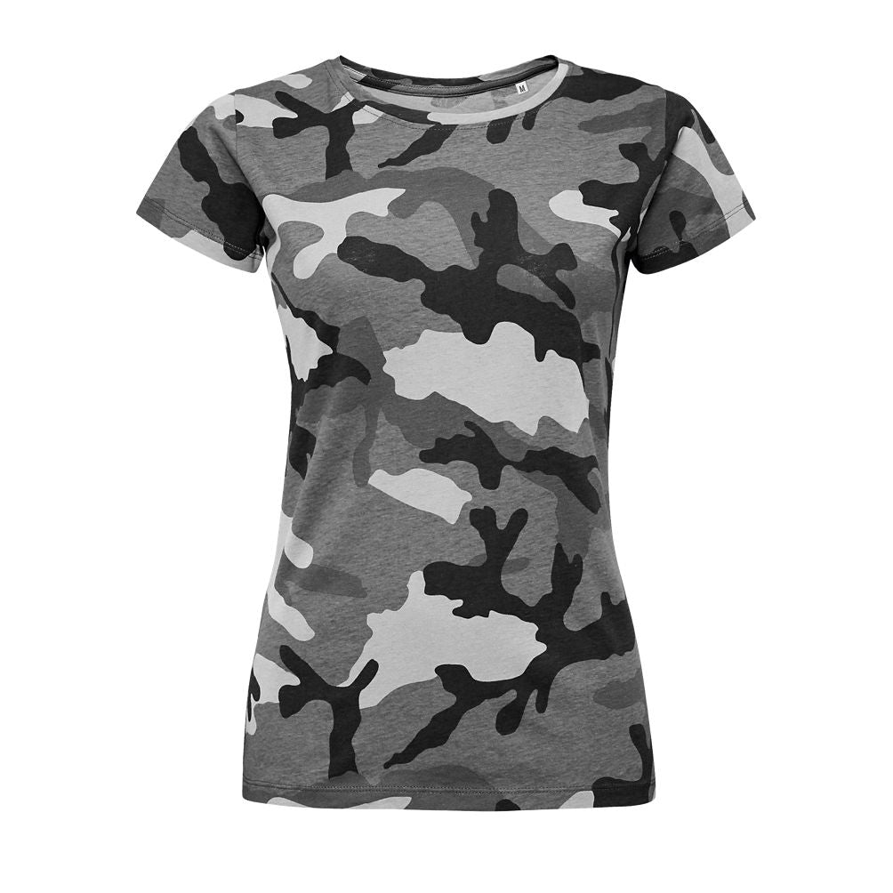 Sol's 01187 - Camo Women Damen-T-Shirt mit Rundhalsausschnitt