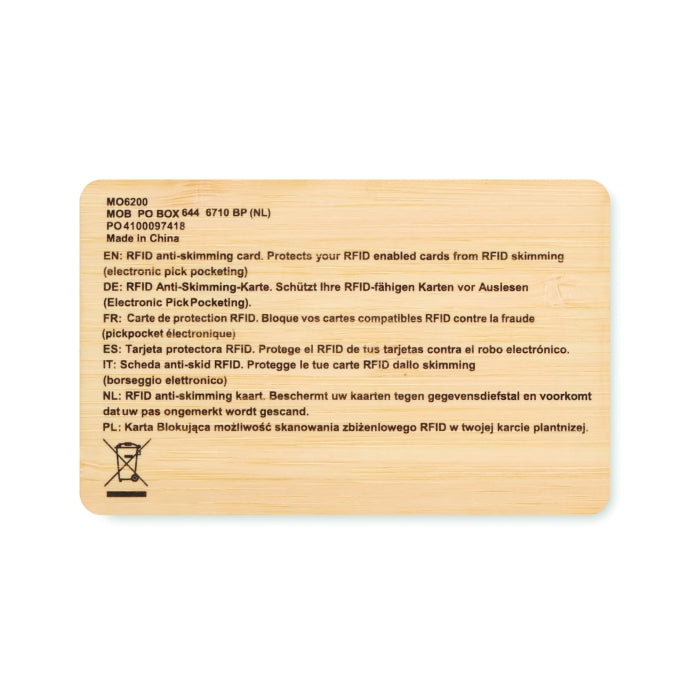 CUSTOS + Carte RFID bambou