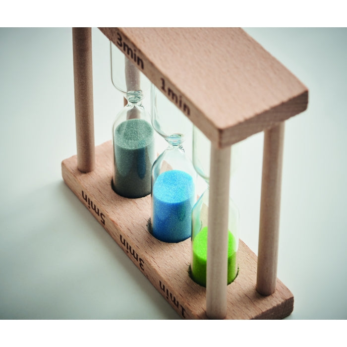 EI Set of 3 wooden sand timer