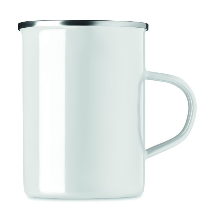 SILVER Metal mug with enamel layer