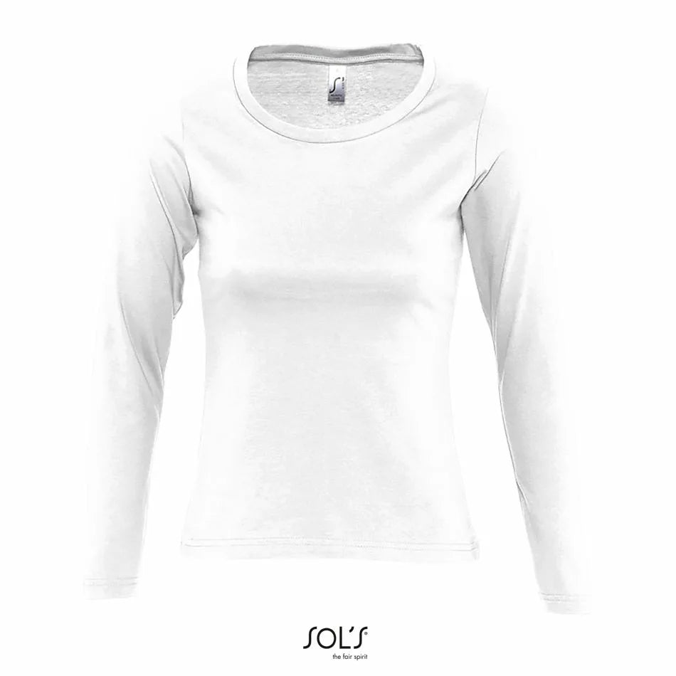 Sol's 11425 - MAJESTIC Tee Shirt Femme Col Rond Manches Longues