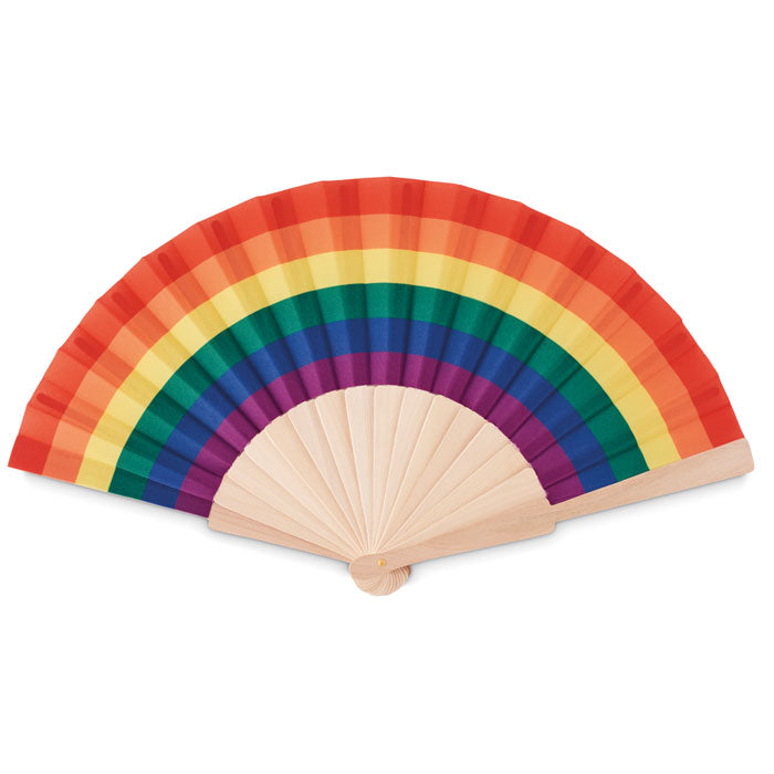 BOWFAN Eventail  en bois arc-en-ciel