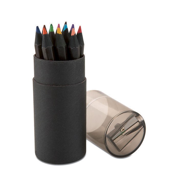 BLOCKY 12 crayons de couleurs noirs