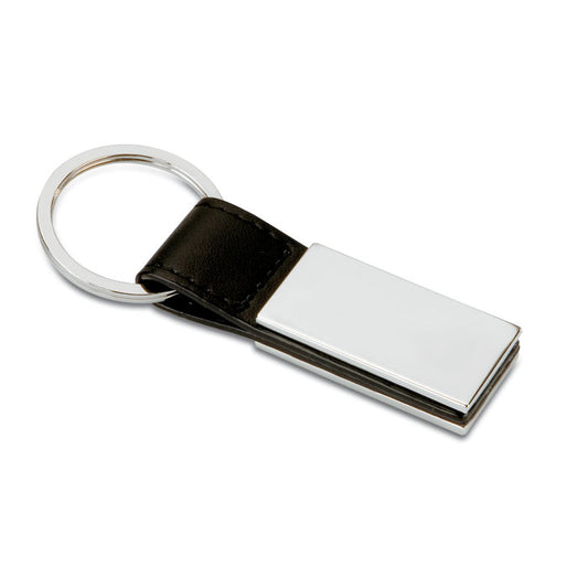 RECTANGLO PU en metalen sleutelhanger