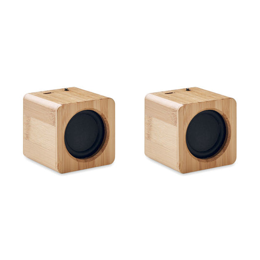 AUDIOSET 2 bamboe draadloze speakers