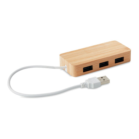 VINA Bamboo 3-poorts USB-hub