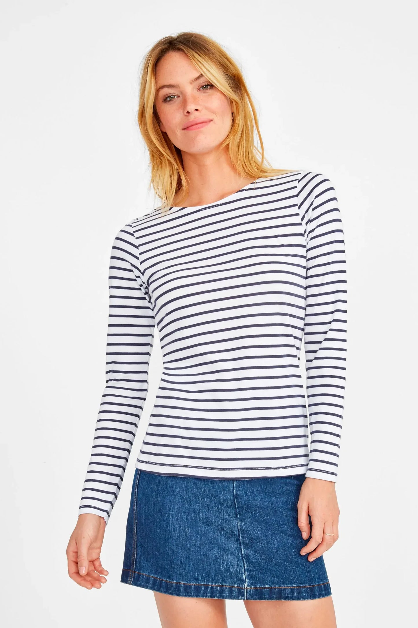 Sol's 01403 - MARINE WOMEN Tee Shirt Femme Manches Longues Rayé