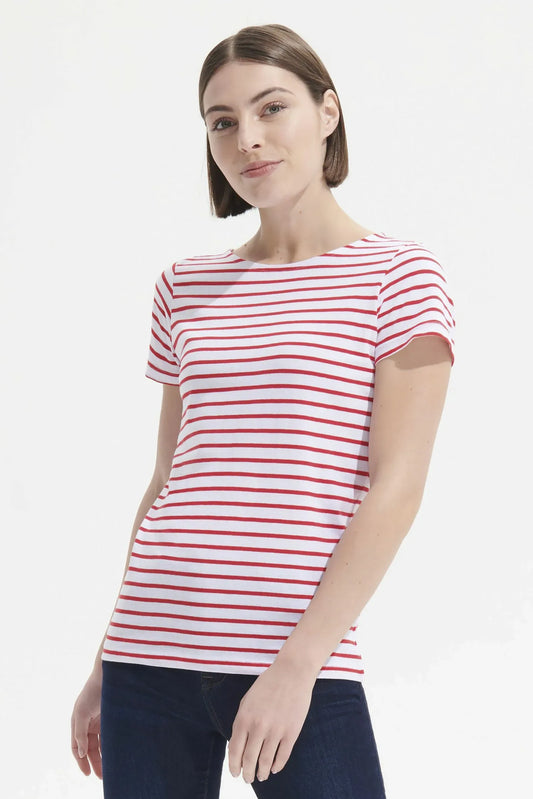 Sol's 01399 - MILES WOMEN Tee Shirt Femme Col Rond Rayé