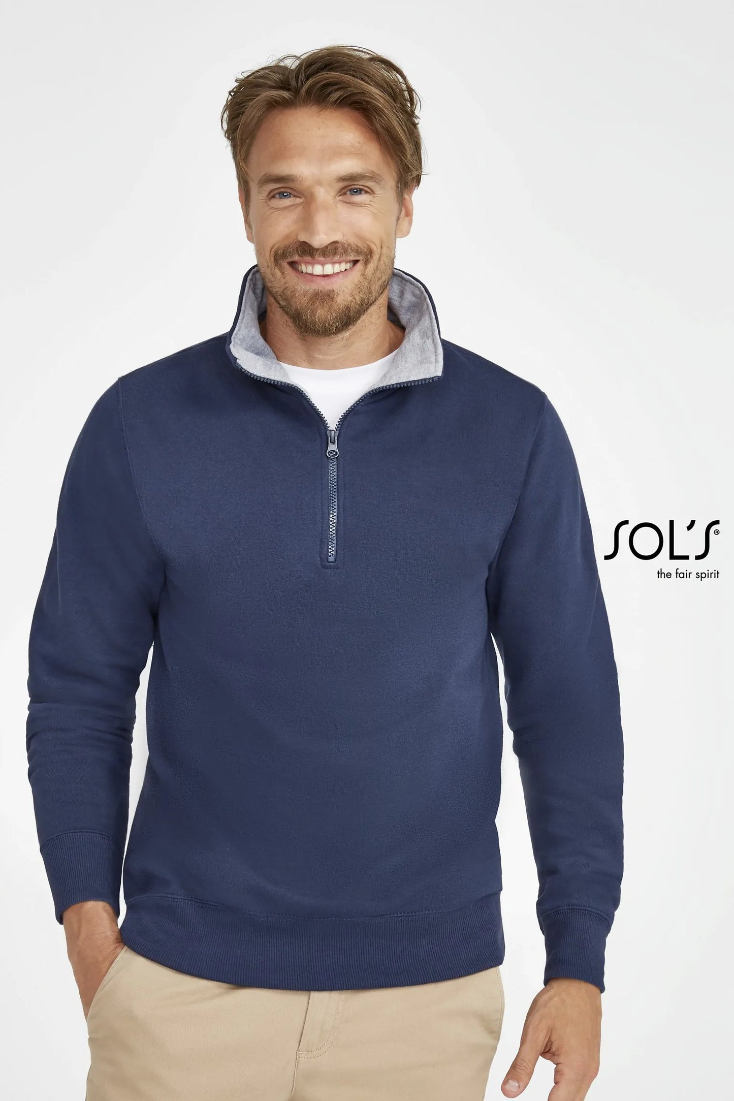 Sol's 47300 - SCOTT heren sweatshirt met ronde hals (1/4 ritssluiting)