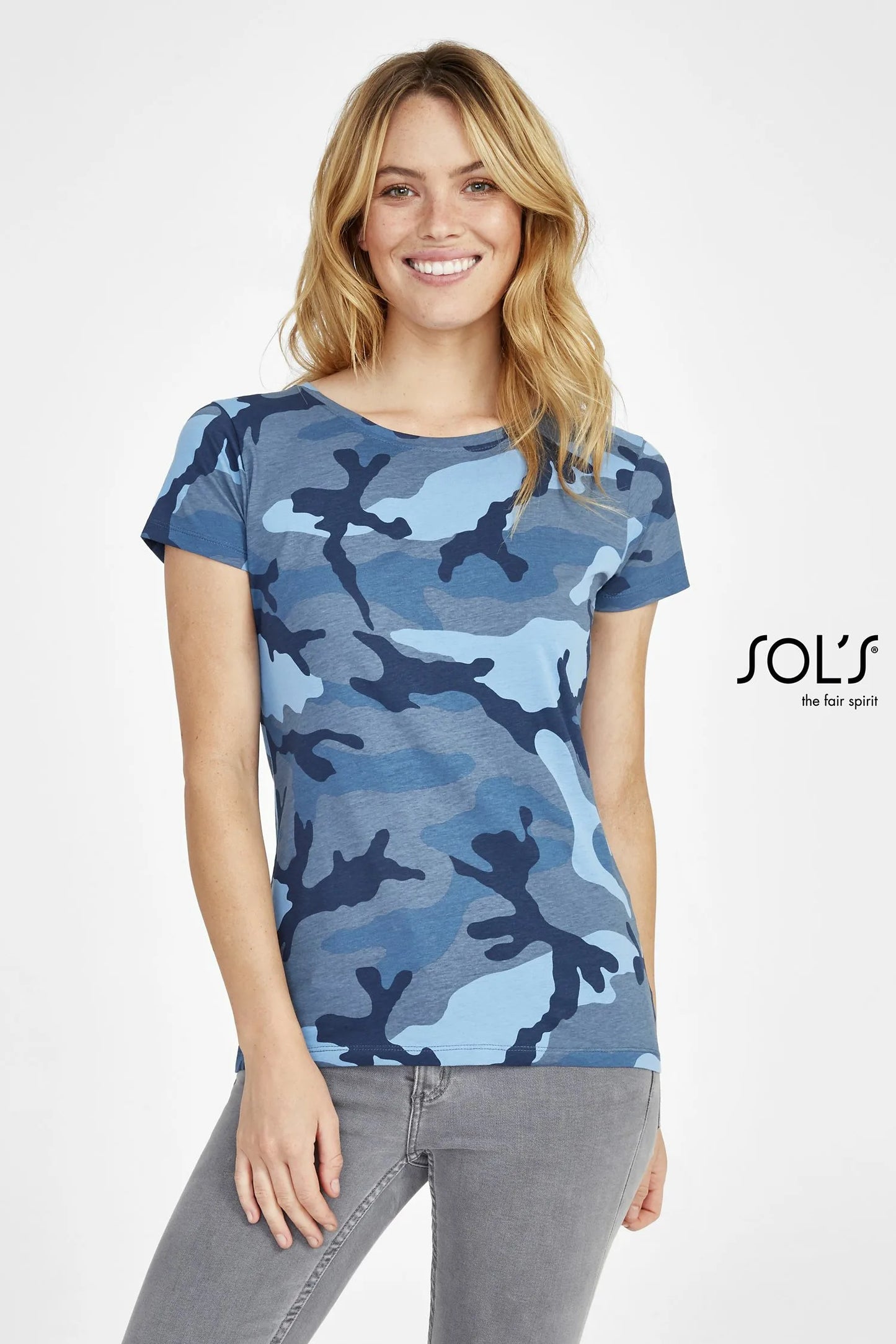 Sol's 01187 - Camo Women Damen-T-Shirt mit Rundhalsausschnitt